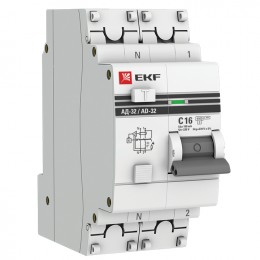 EKF Дифференциальный автомат АД-32 1P+N 16А/100мА (хар. C, AC, электронный, защита 270В) 4,5кА PROxima
