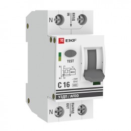 EKF Устройство защиты от дугового пробоя (УЗДП) с автоматическим выключателем 1P+N 16А (C) 6кА PROxima