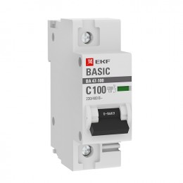 EKF Автоматический выключатель 1P 100А (C) 10kA ВА 47-100 Basic