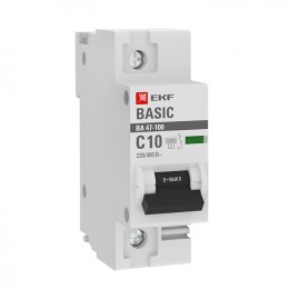 EKF Автоматический выключатель 1P 10А (C) 10kA ВА 47-100 Basic