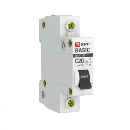 EKF Автоматический выключатель 1P 20А (C) 4,5кА ВА 47-29  Basic