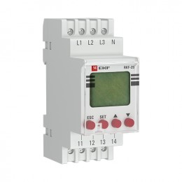 EKF Реле контроля фаз с LCD дисплеем (с нейтралью) RKF-2S PROxima