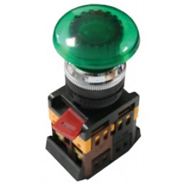 EKF Кнопка AELA-22 зеленая с подсветкой NO+NC 220В Грибок PROxima